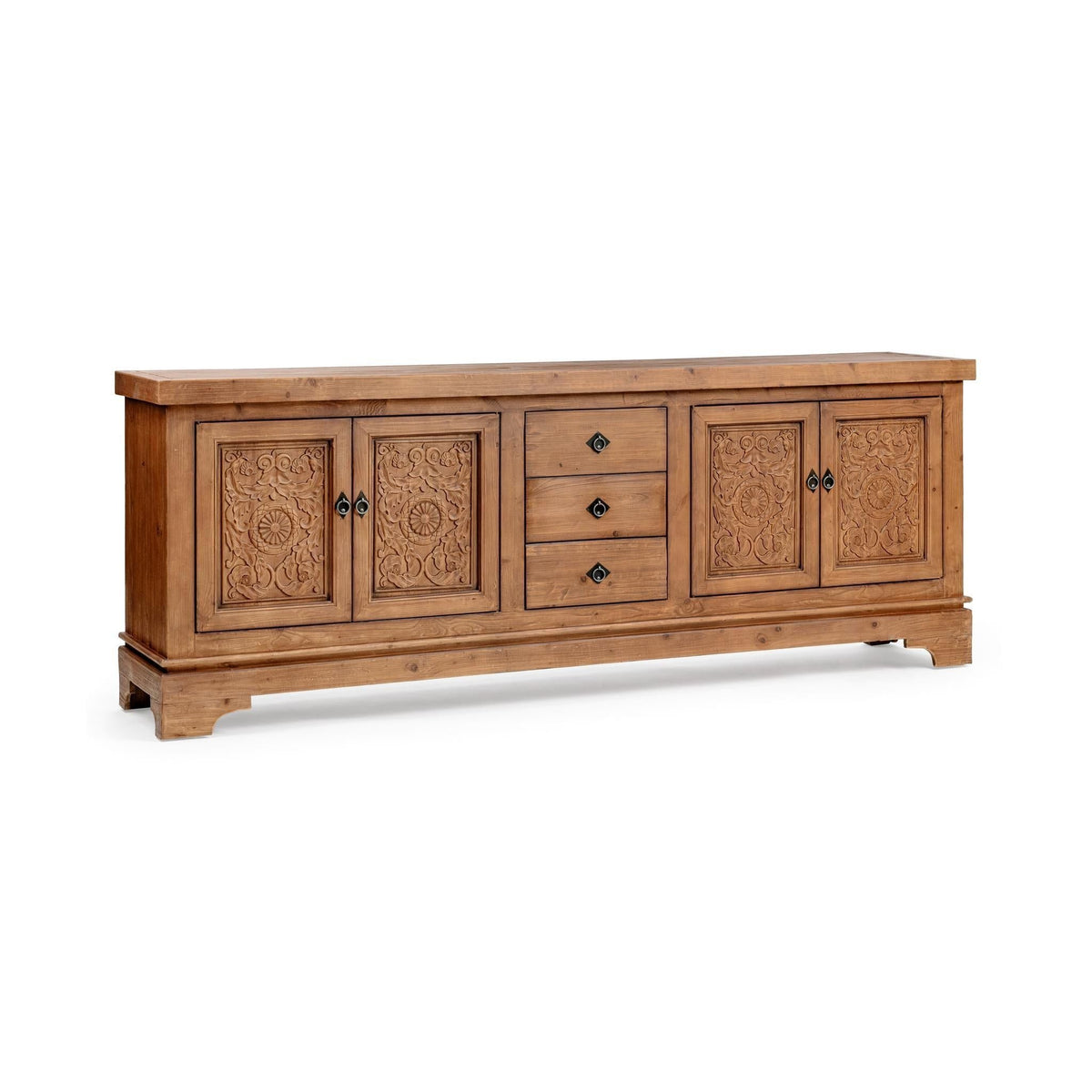 Amita - 3 Drawer 4 Door Cabinet - Brown - Select Living Furniture - Buffets - Classic Home - 52004756 - Amita - 3 Drawer 4 Door Cabinet - Brown -