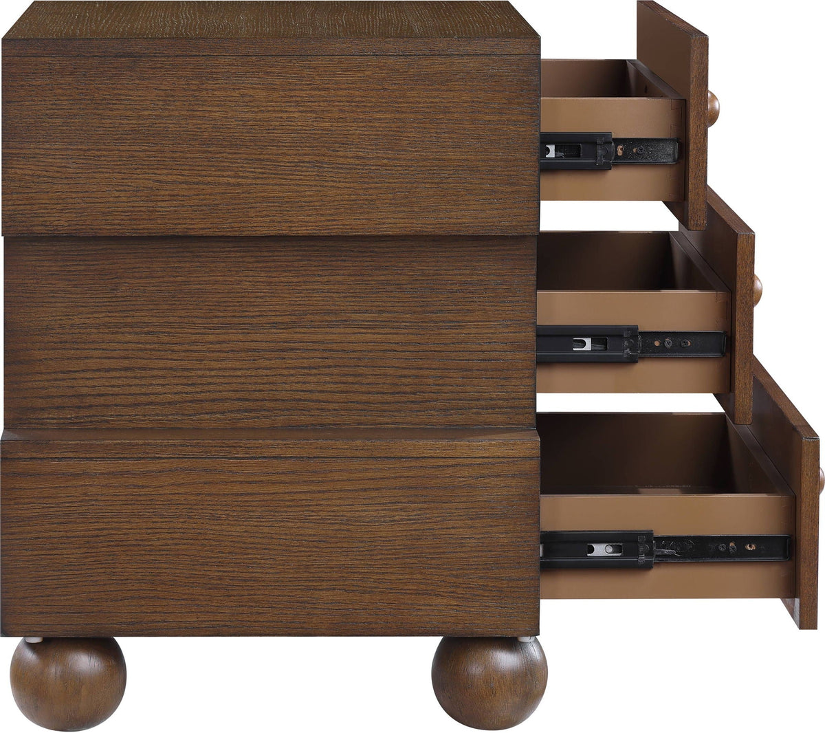 Askew - Night Stand - Select Living Furniture - Accent Nightstands - Meridian Furniture - 327Brown-NS - Dark Brown - Askew - Night Stand -