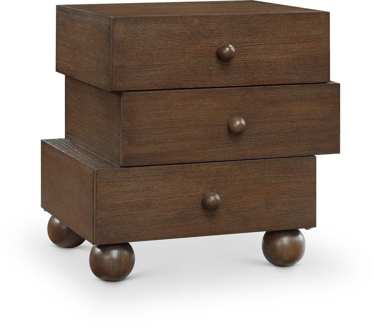 Askew - Night Stand - Select Living Furniture - Accent Nightstands - Meridian Furniture - 327Brown-NS - Dark Brown - Askew - Night Stand -