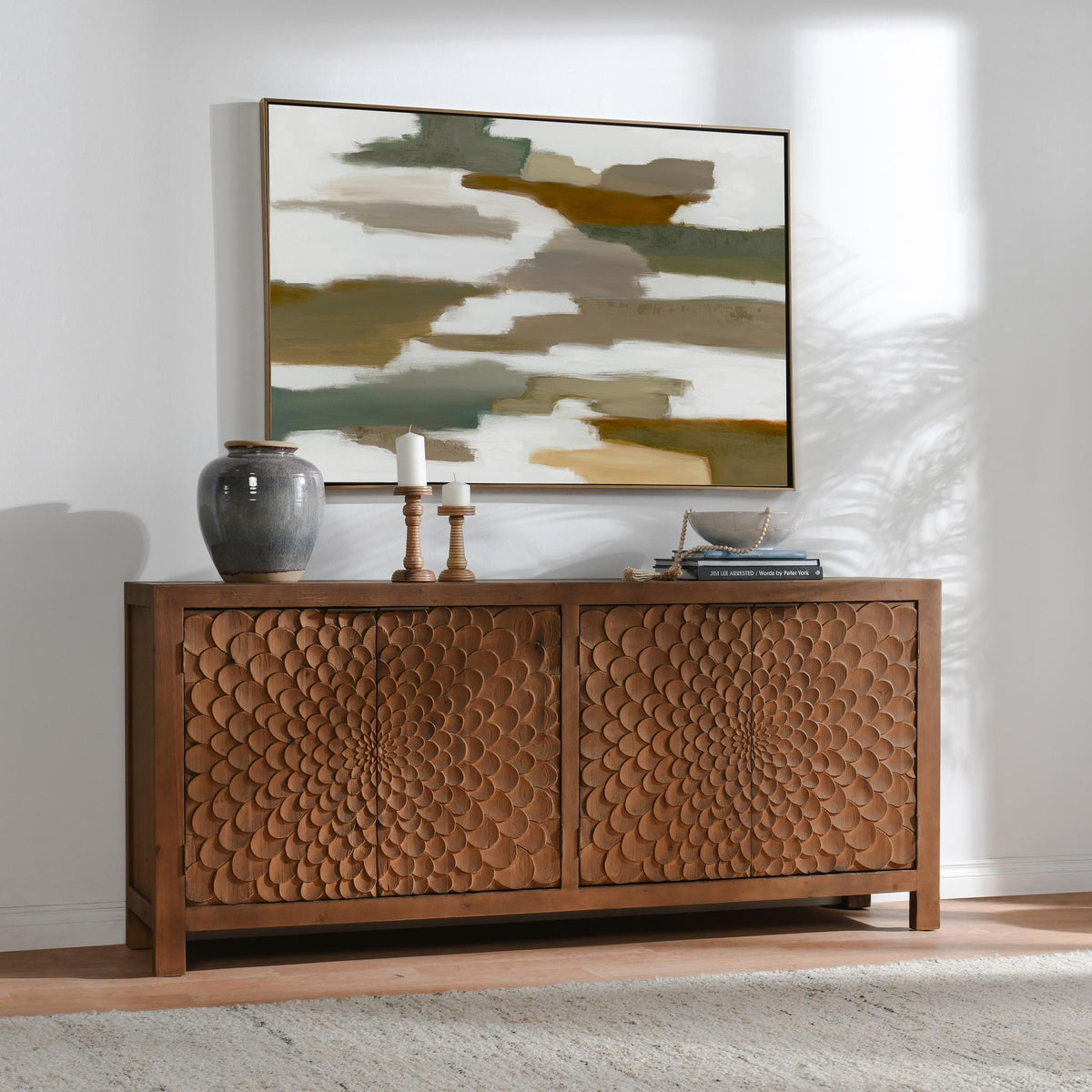 Astrid - 4-Door Sideboard - Dark Brown - Select Living Furniture - Sideboards - Classic Home - 52004637 - Astrid - 4-Door Sideboard - Dark Brown -