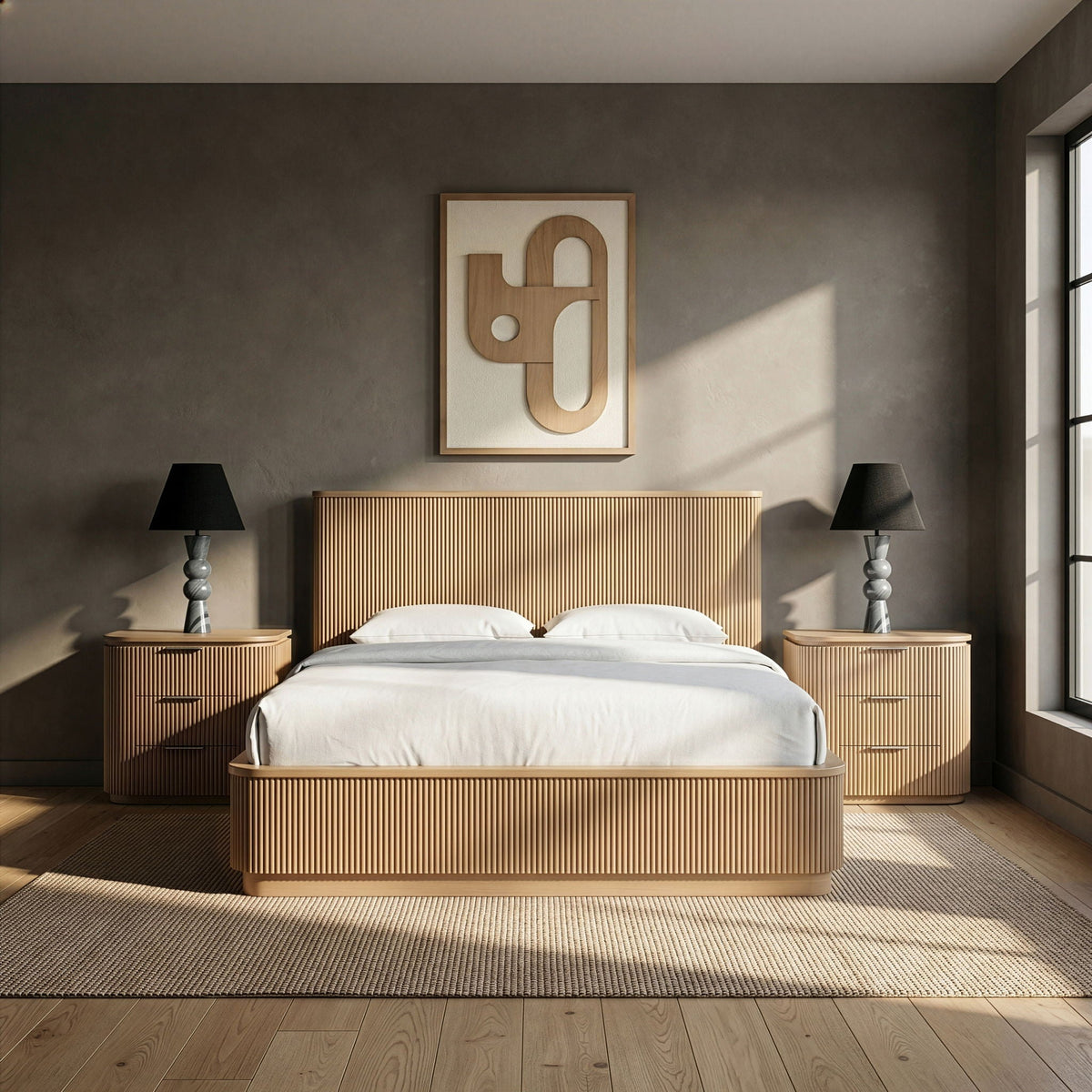 Astrid - Solid Wood And Oak Veneer Bed (3 Boxes) - Select Living Furniture - Platform Beds - Meridian Furniture - 818Black-Q - Black -Queen - Astrid - Solid Wood And Oak Veneer Bed (3 Boxes) -
