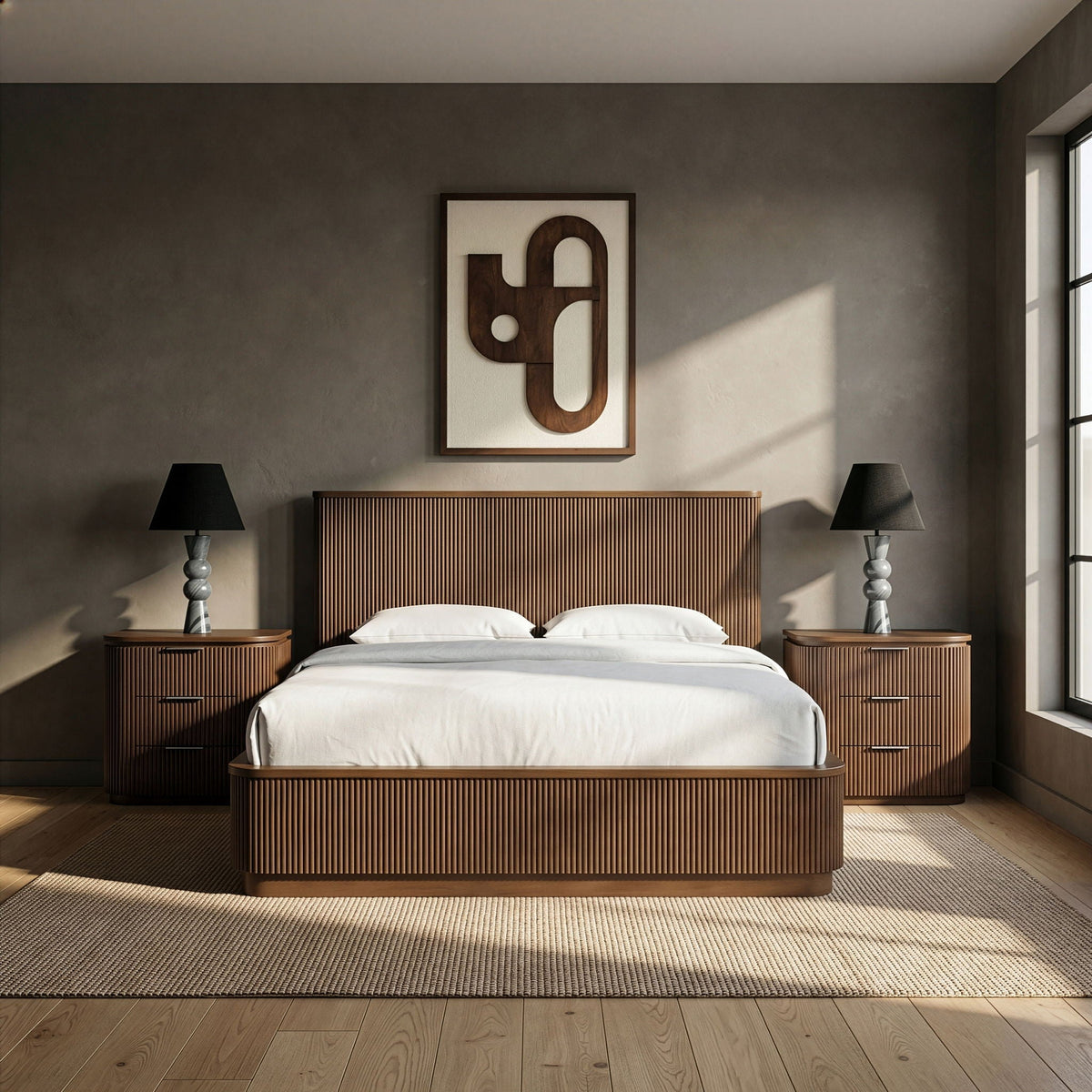 Astrid - Solid Wood And Oak Veneer Bed (3 Boxes) - Select Living Furniture - Platform Beds - Meridian Furniture - 818Black-Q - Black -Queen - Astrid - Solid Wood And Oak Veneer Bed (3 Boxes) -