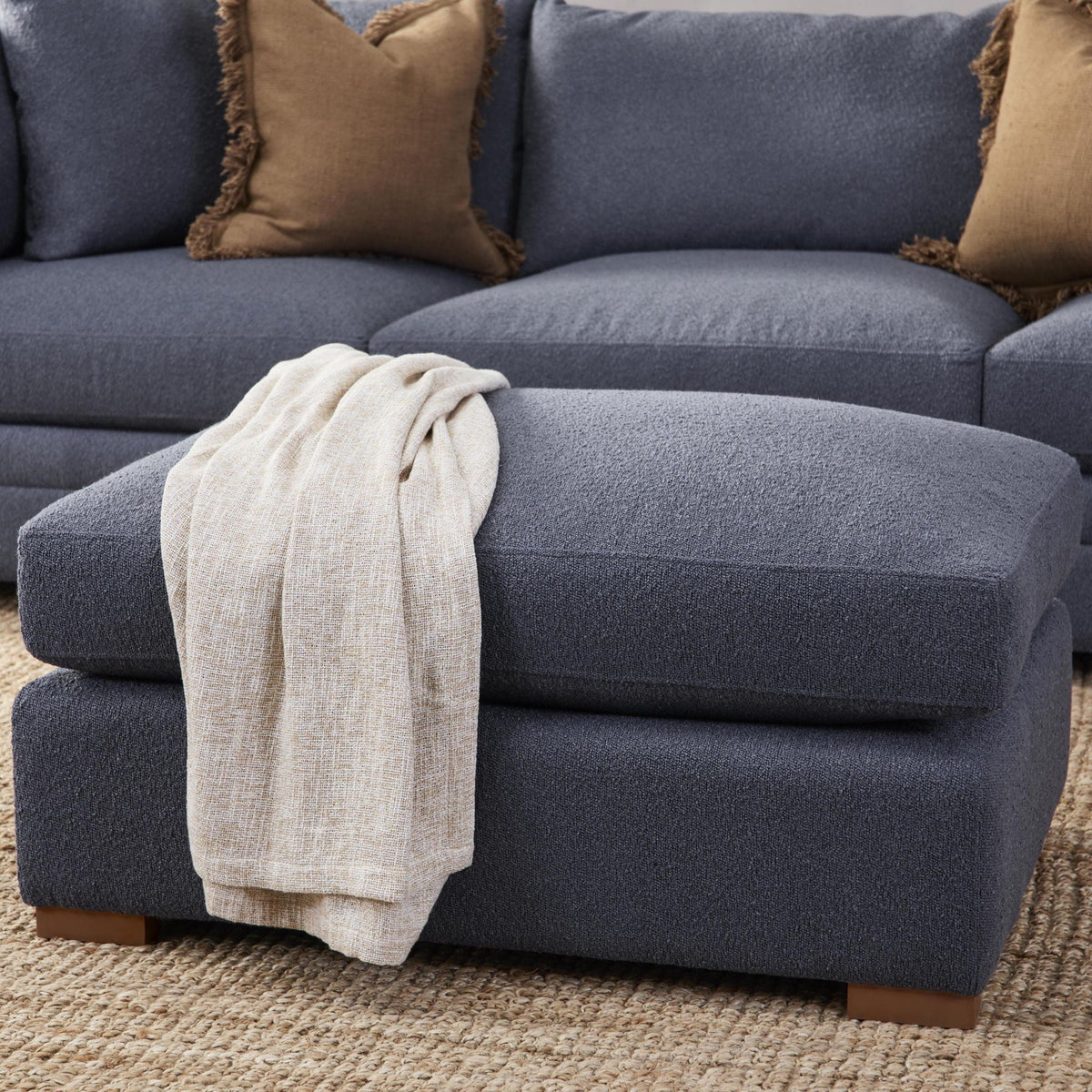 Audrey - Ottoman - Select Living Furniture - Upholstered Ottomans - Classic Home - 5309OT2003 - Pacific Blue - Audrey - Ottoman -