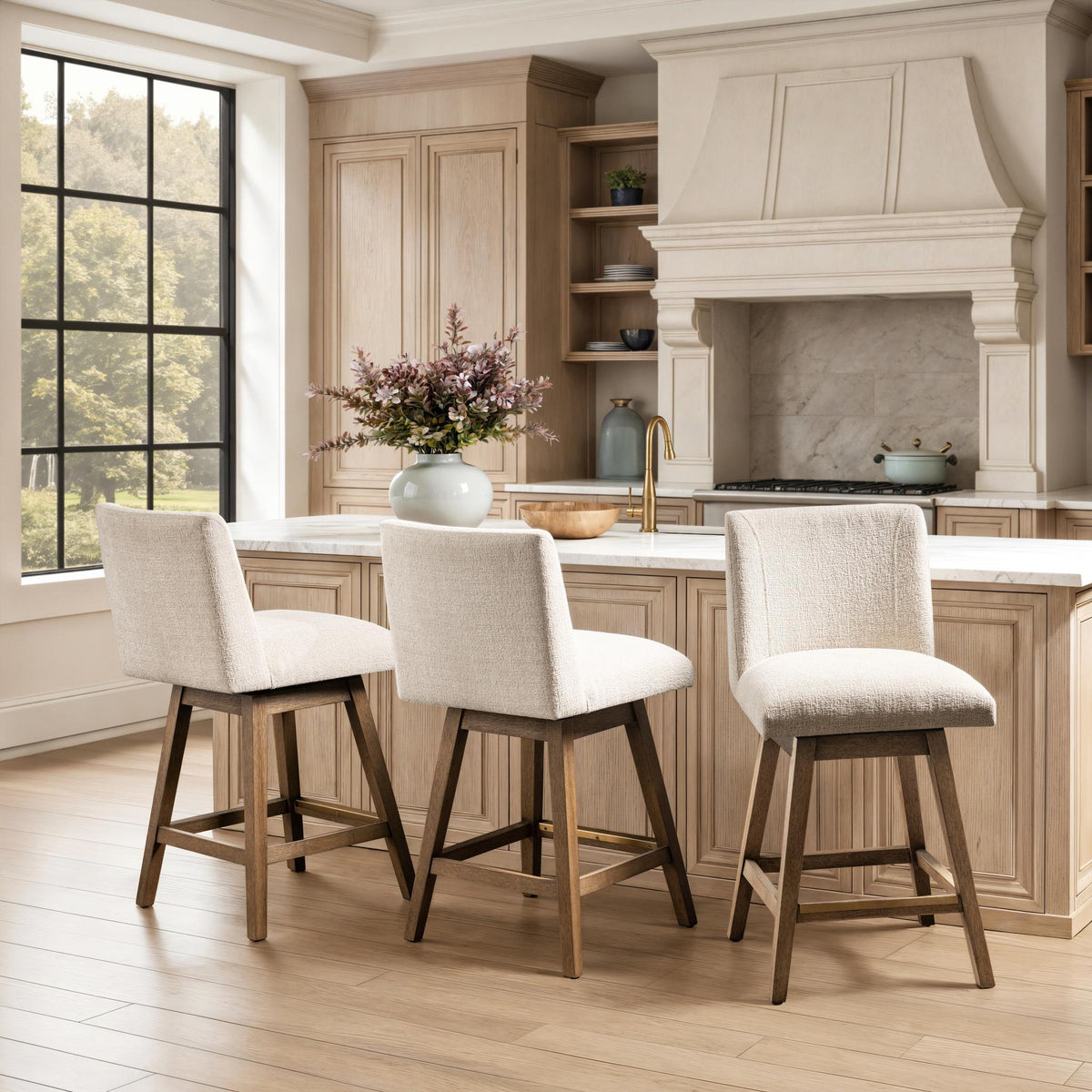 Ava - Swivel Counter Stool - Vanilla Oat - Select Living Furniture - Counter Height (24"-27") - Classic Home - 53006653 - Ava - Swivel Counter Stool - Vanilla Oat -