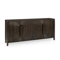 Colson - Mango Wood 4 Door Cabinet - Dark Brown