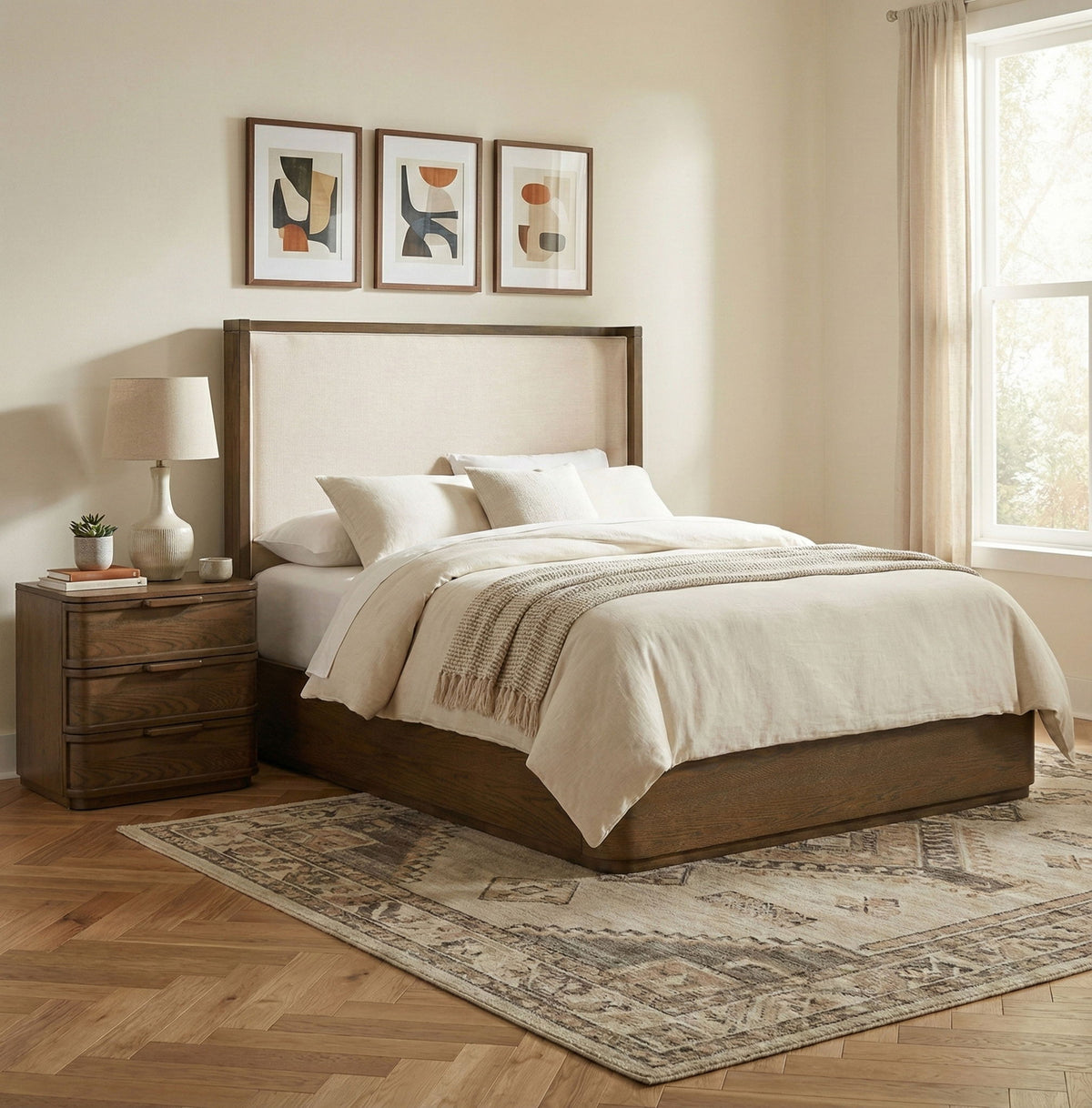 Tiberio - Textured Fabric Bed
