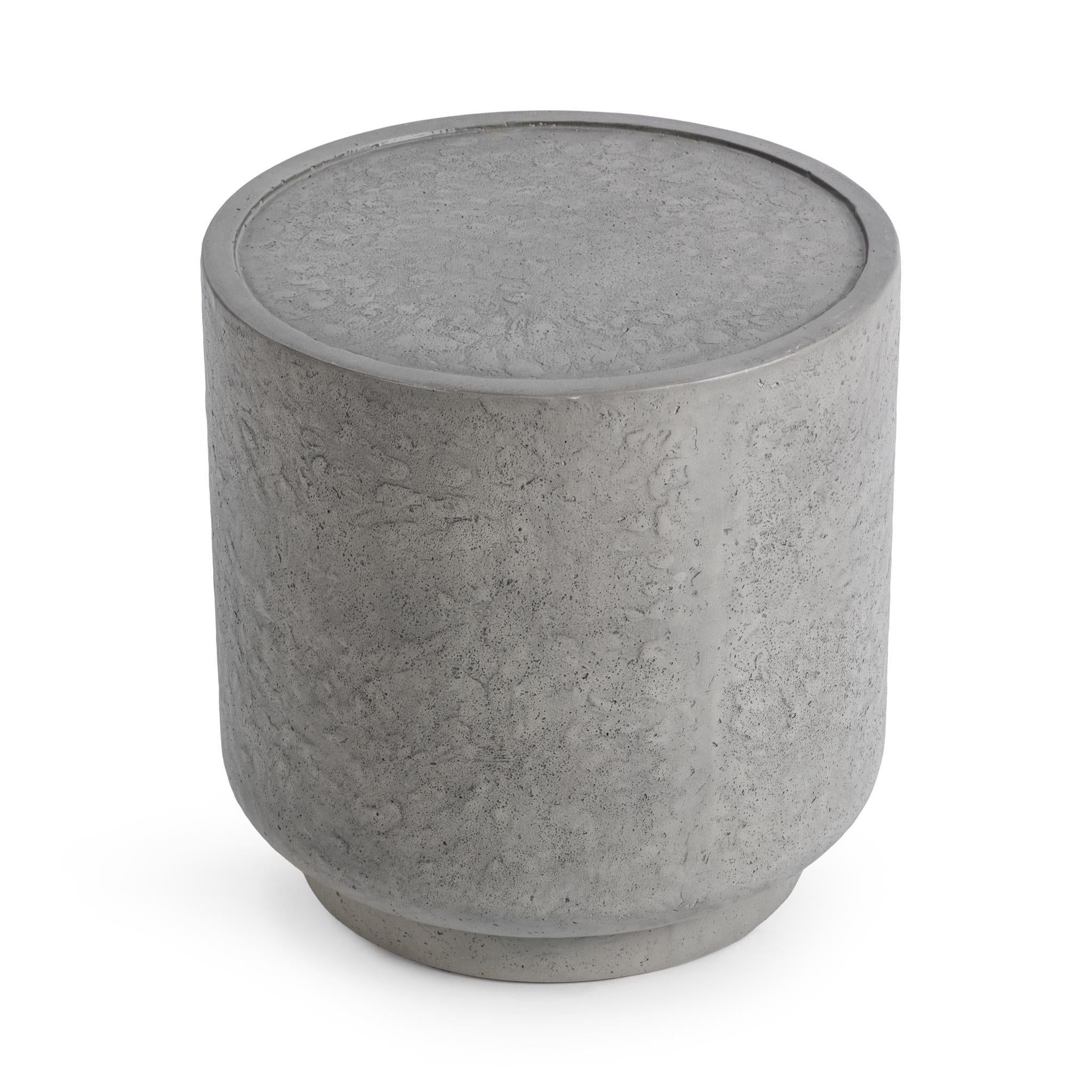 Sania - Outdoor Round Accent Table - Dark Gray