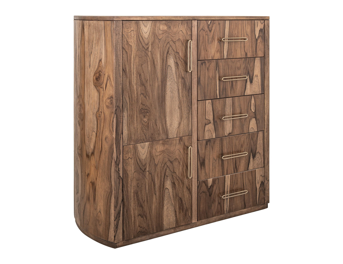 Balam - Gentleman Chest With 5 Drawer & 2 Door - Light Brown