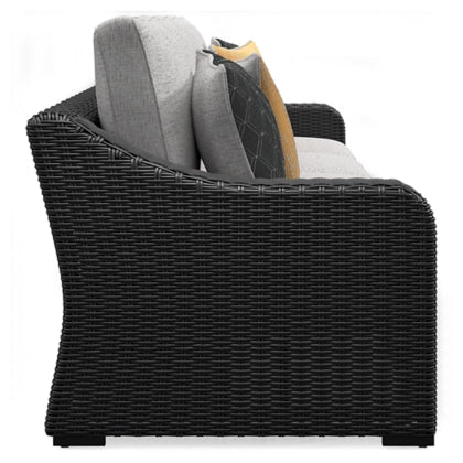 Beachcroft Black & Light Gray Modular Outdoor Sectional with Nuvella Performance Fabric - Select Living Furniture - Ashley Furniture - - 5 Piece Sectional -Midnight Black - Beachcroft Black & Light Gray Modular Outdoor Sectional with Nuvella Performance Fabric -