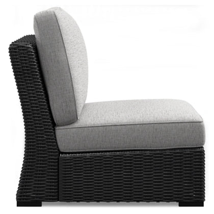 Beachcroft Black & Light Gray Modular Outdoor Sectional with Nuvella Performance Fabric - Select Living Furniture - Ashley Furniture - - 5 Piece Sectional -Midnight Black - Beachcroft Black & Light Gray Modular Outdoor Sectional with Nuvella Performance Fabric -