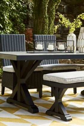 Beachcroft Outdoor Dining Table with Umbrella Option - Select Living Furniture - Select Living Furniture - - Midnight Black - Beachcroft Outdoor Dining Table with Umbrella Option -