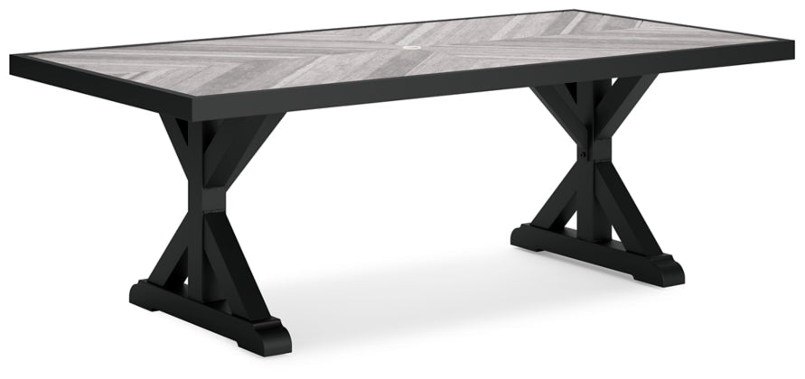 Beachcroft Outdoor Dining Table with Umbrella Option - Select Living Furniture - Select Living Furniture - - Midnight Black - Beachcroft Outdoor Dining Table with Umbrella Option -