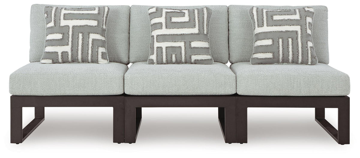 Beachloft - 3-Piece Outdoor Sectional - Black / Gray - Select Living Furniture - Stationary Sectionals - Signature Design by Ashley® - P490P6 - Beachloft - 3-Piece Outdoor Sectional - Black / Gray -