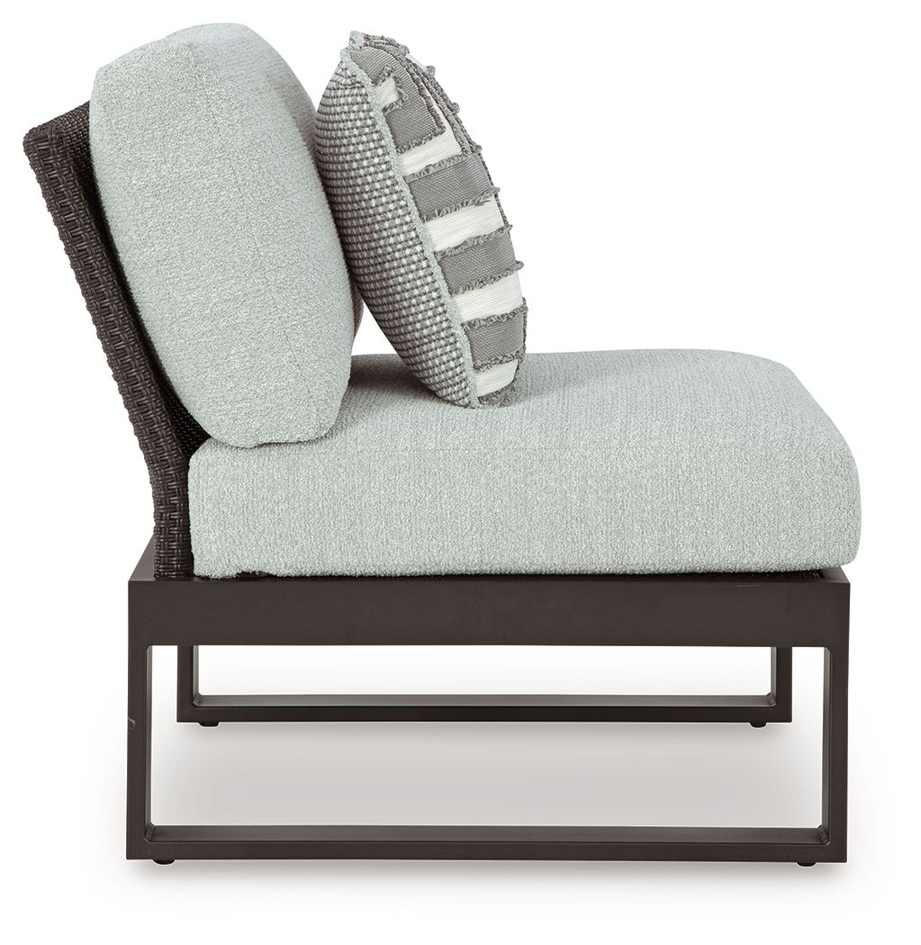 Beachloft - 5-Piece Outdoor Sectional - Black / Gray - Select Living Furniture - Stationary Sectionals - Signature Design by Ashley® - P490P2 - Beachloft - 5-Piece Outdoor Sectional - Black / Gray -