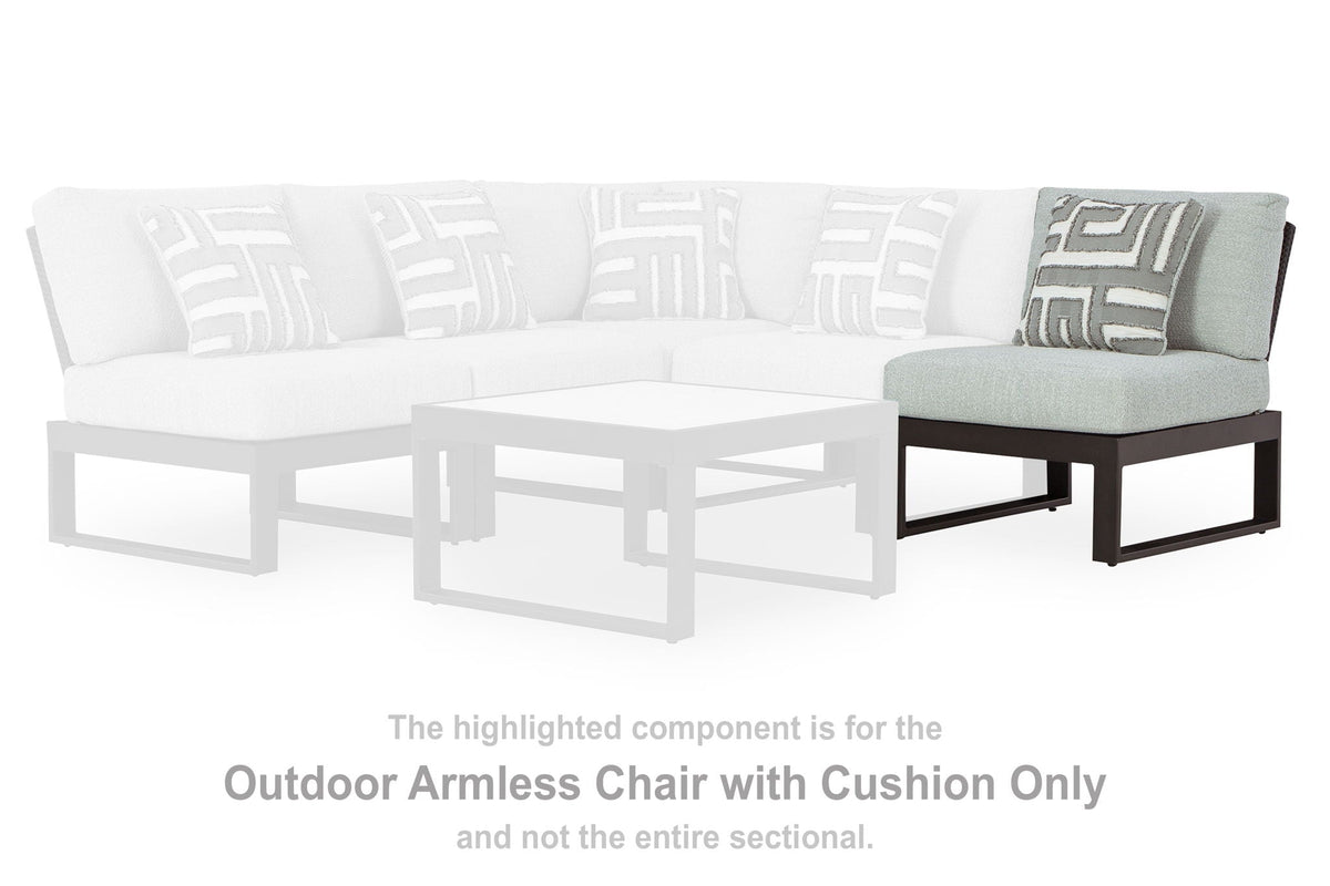 Beachloft - Armless Chair With Cushion - Black / Gray - Select Living Furniture - Chairs - Signature Design by Ashley® - P490-846 - Beachloft - Armless Chair With Cushion - Black / Gray -