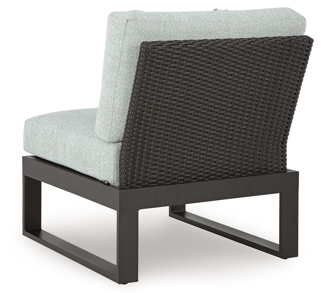 Beachloft - Armless Chair With Cushion - Black / Gray - Select Living Furniture - Chairs - Signature Design by Ashley® - P490-846 - Beachloft - Armless Chair With Cushion - Black / Gray -