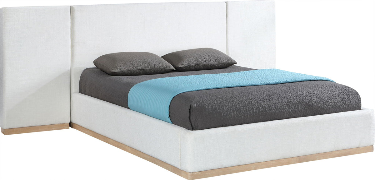 Bennet - Upholstered Bed - Select Living Furniture - Upholstered Beds - Meridian Furniture - BennetCream-K130 - White -King - Bennet - Upholstered Bed -