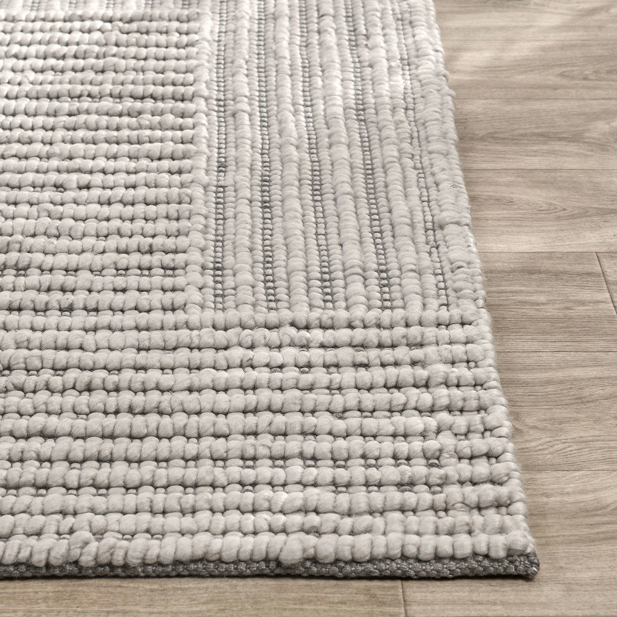 Berlin Check - Recycled Yarn Area Rug - Select Living Furniture - Area Rugs - Classic Home - 30132396 - Light Gray -9' x 12' - Berlin Check - Recycled Yarn Area Rug -