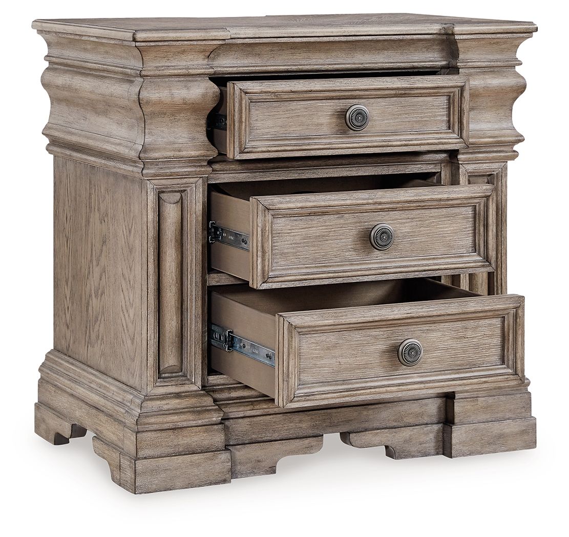 Blairhurst - Three Drawer Night Stand - Light Grayish Brown - Select Living Furniture - Nightstands w/ Charging Stations - Signature Design by Ashley® - B916-93 - Blairhurst - Three Drawer Night Stand - Light Grayish Brown -