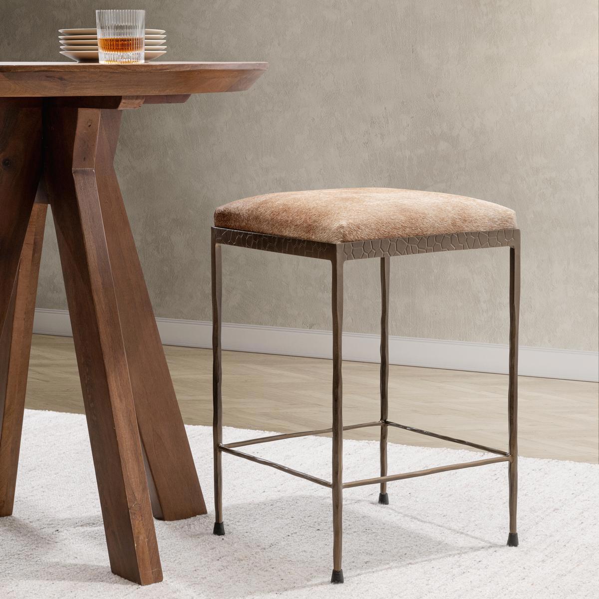 Bose - Hide 26" Counter Stool - Select Living Furniture - Counter Height (24"-27") - Classic Home - 53002059 - Blonde - Bose - Hide 26" Counter Stool -