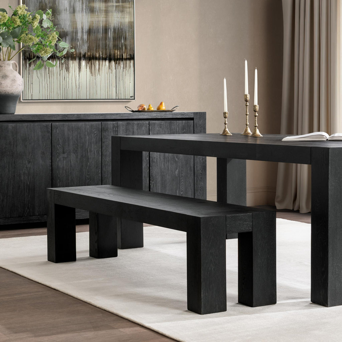Bristol - Bench - Select Living Furniture - Dining Benches - Classic Home - 53006709 - Onyx Haze - Bristol - Bench -