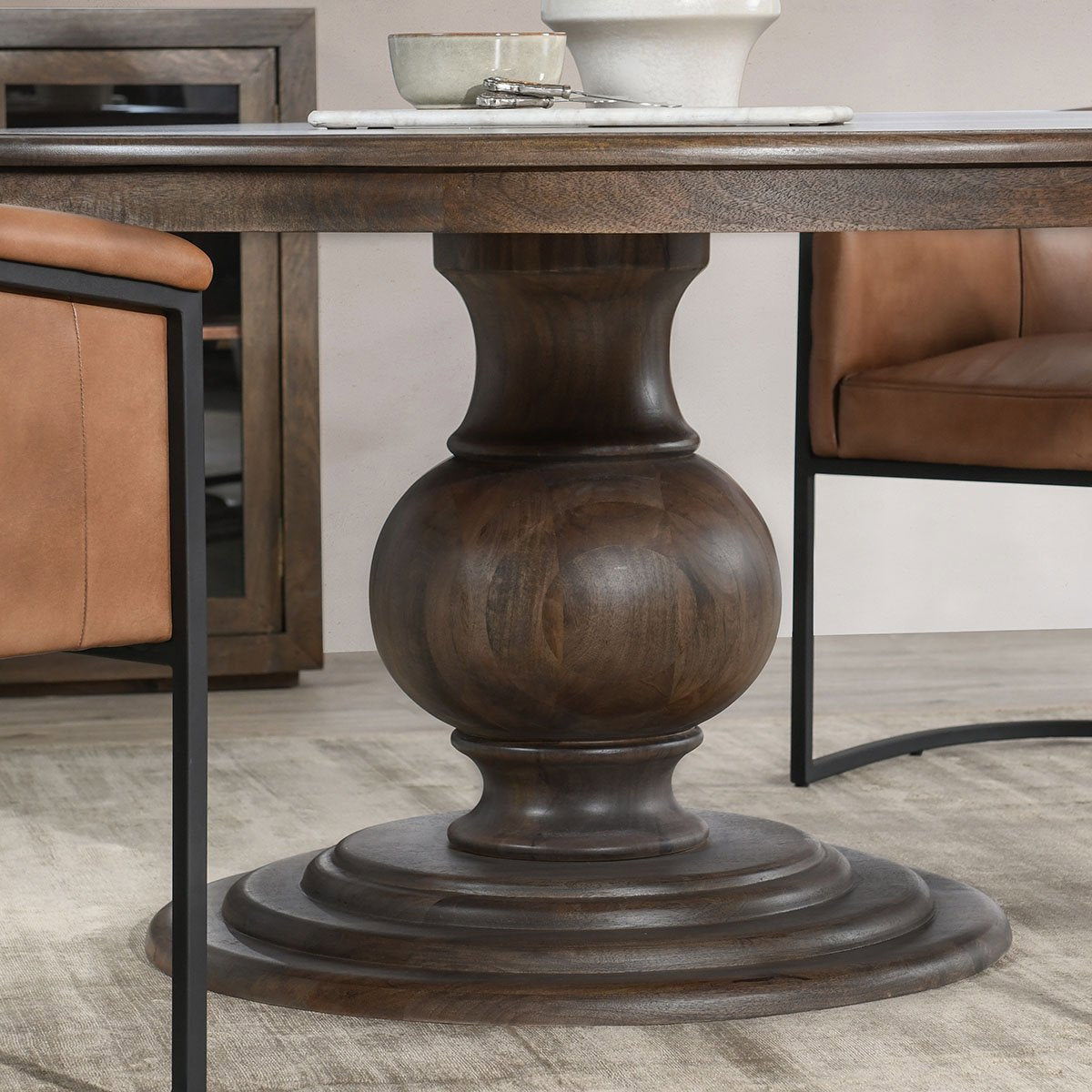 Brookside - Round Dining Table - Select Living Furniture - Dining Tables - Classic Home - 51011994 - Dark Brown -72"W x 72"D x 30"H - Brookside - Round Dining Table -