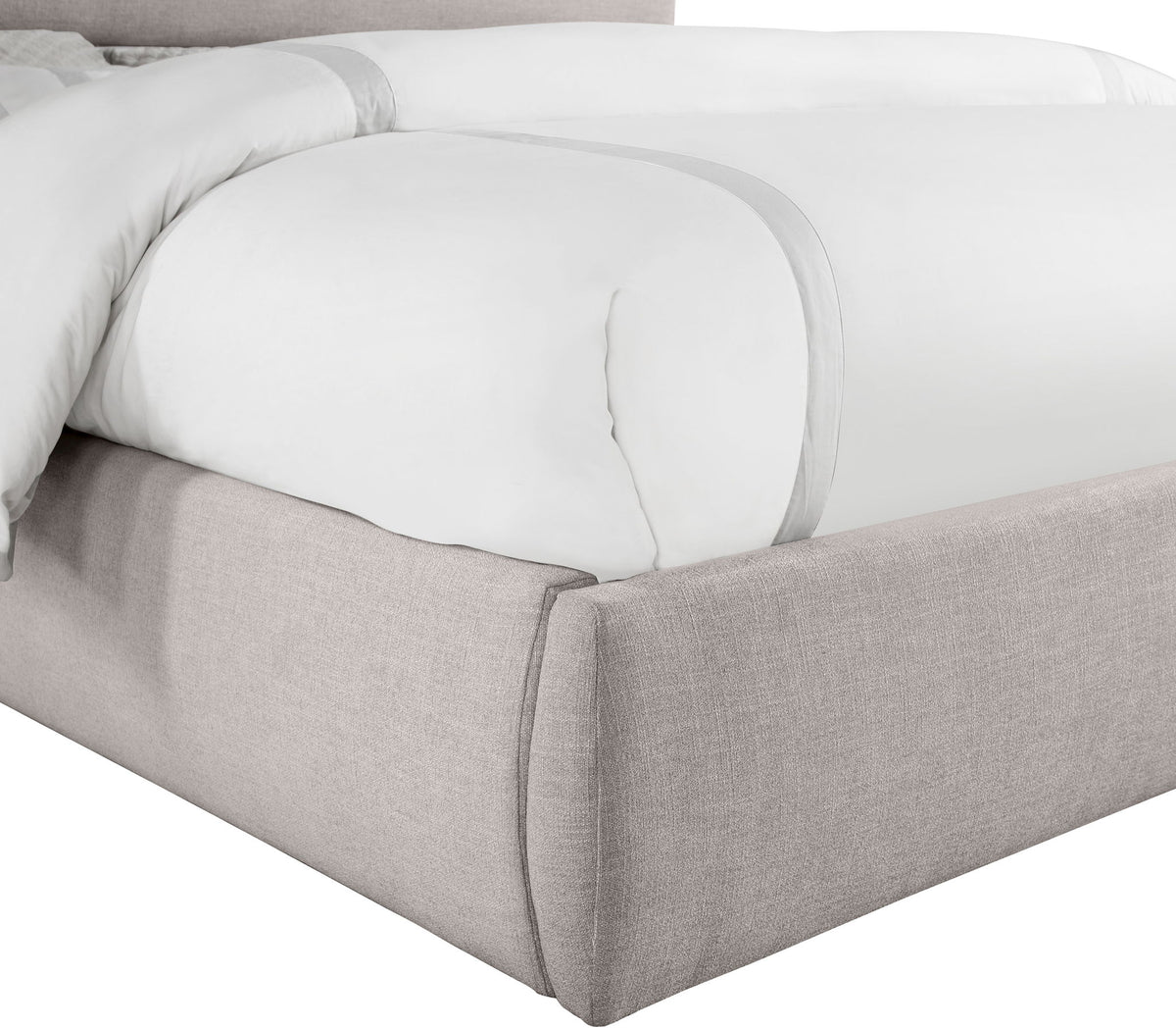Adam - Linen Fabric Bed With 89" Headboard