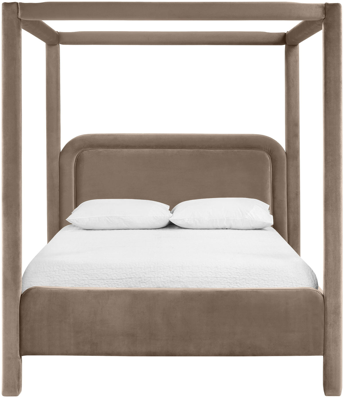 Salina - Velvet Upholstered Bed - Taupe