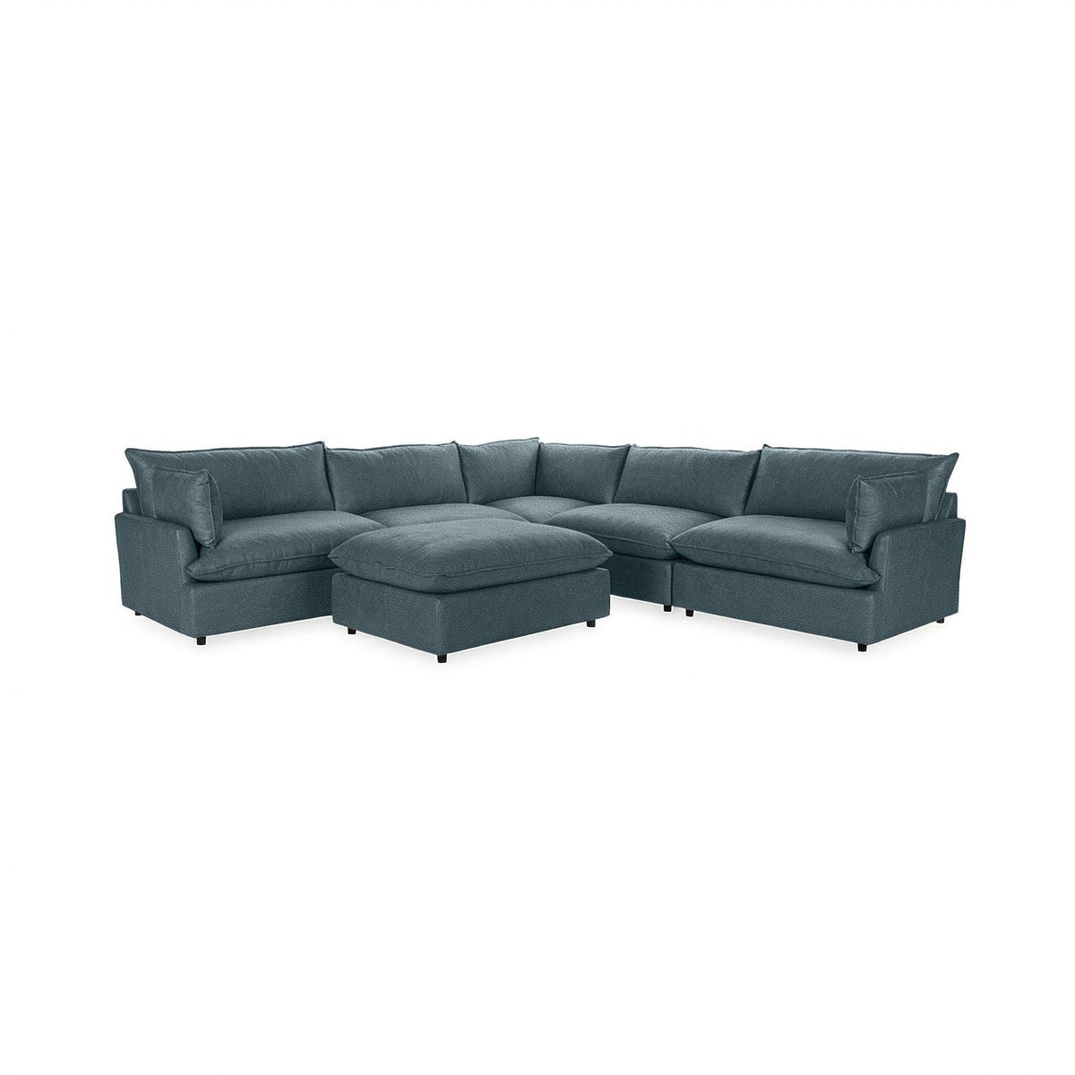 Caplan - 6 Piece Modular Sectional With Ottoman - Select Living Furniture - 2 Piece Living Room Sets - Classic Home - 5308SC6LBU - Lush Bayou - Caplan - 6 Piece Modular Sectional With Ottoman -