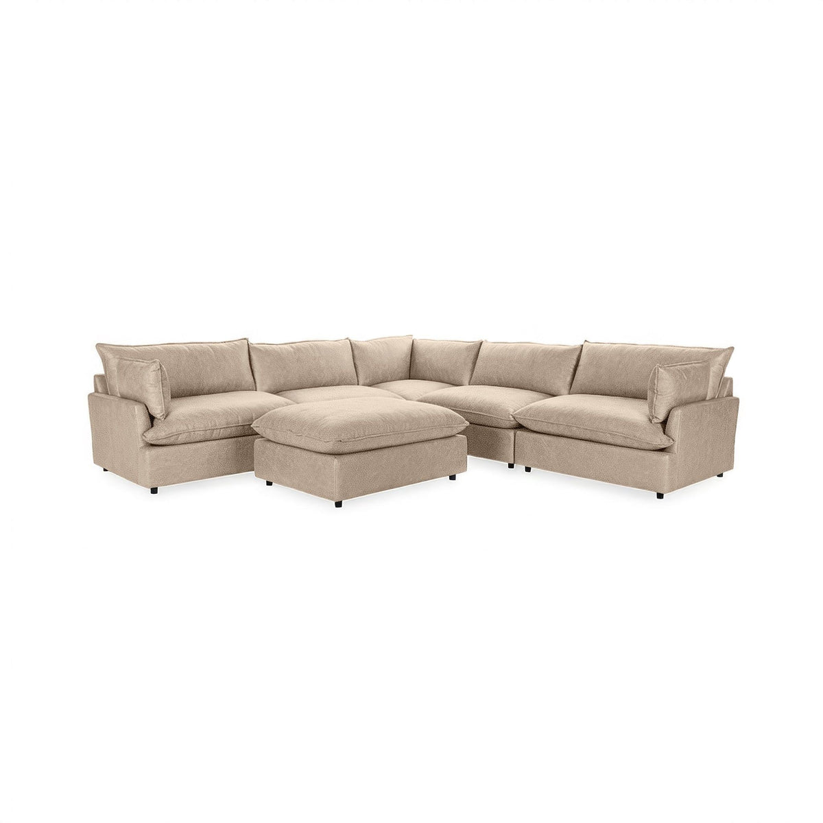 Caplan - 6 Piece Modular Sectional With Ottoman - Select Living Furniture - 2 Piece Living Room Sets - Classic Home - 5308SC6LCM - Lush Cashmere - Caplan - 6 Piece Modular Sectional With Ottoman -