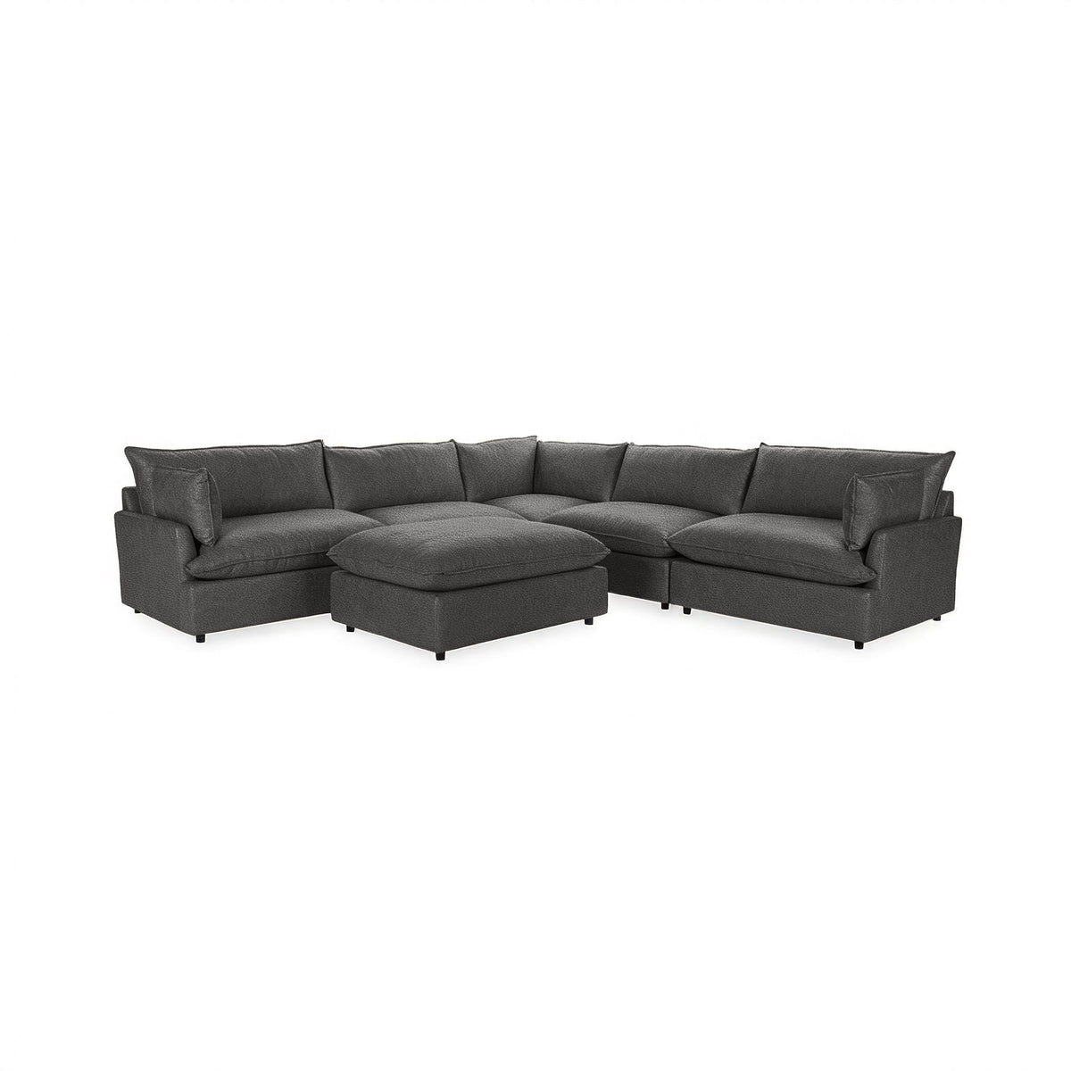 Caplan - 6 Piece Modular Sectional With Ottoman - Select Living Furniture - 2 Piece Living Room Sets - Classic Home - 5308SC6LGR - Lush Gray - Caplan - 6 Piece Modular Sectional With Ottoman -