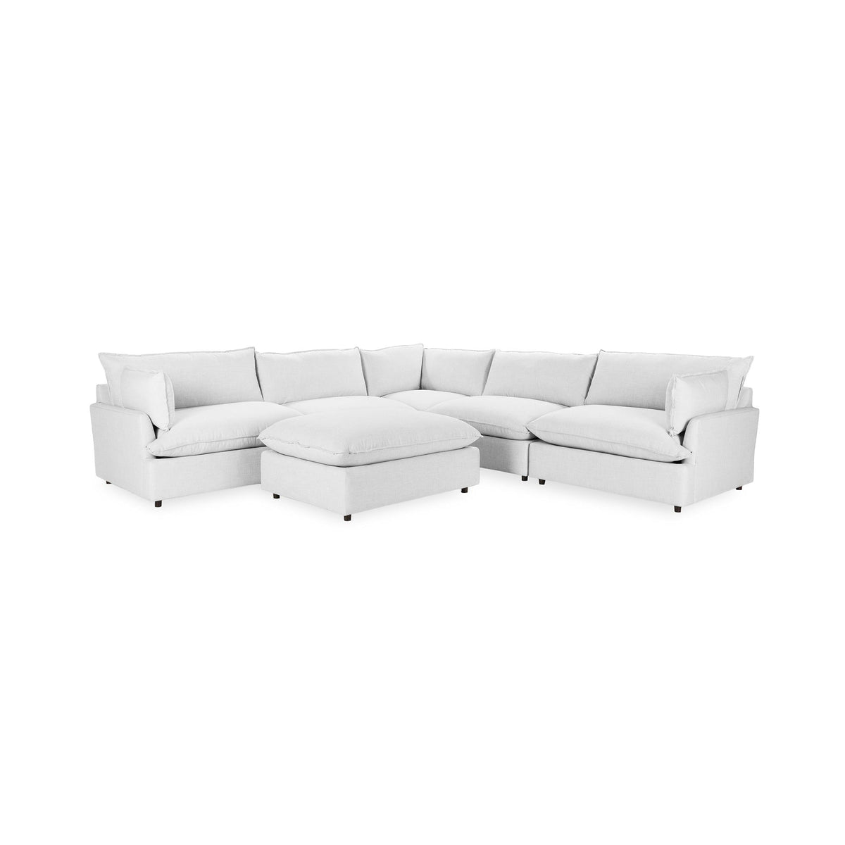 Caplan - 6 Piece Modular Sectional With Ottoman - Select Living Furniture - 2 Piece Living Room Sets - Classic Home - 5308SC6DPR - Dawn Pearl - Caplan - 6 Piece Modular Sectional With Ottoman -