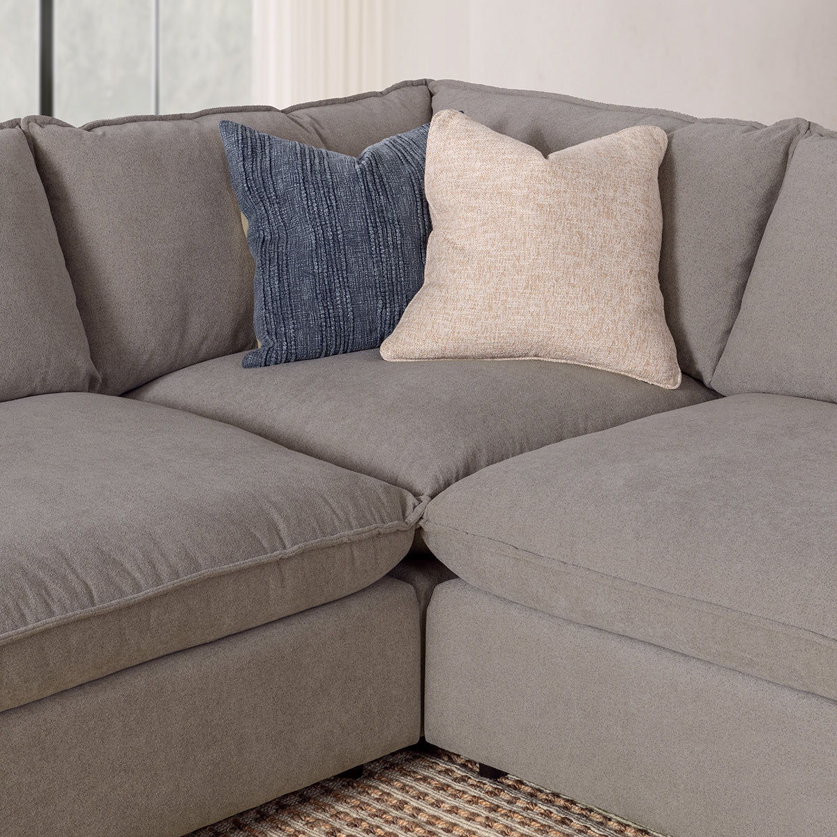 Caplan - 6 Piece Modular Sectional With Ottoman - Select Living Furniture - 2 Piece Living Room Sets - Classic Home - 5308SC622203 - Winter Wheat - Caplan - 6 Piece Modular Sectional With Ottoman -