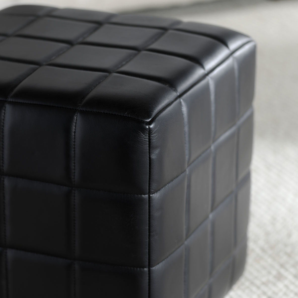 Carlo - Square Ottoman - Select Living Furniture - Upholstered Ottomans - Classic Home - 53002005 - Black - Carlo - Square Ottoman -