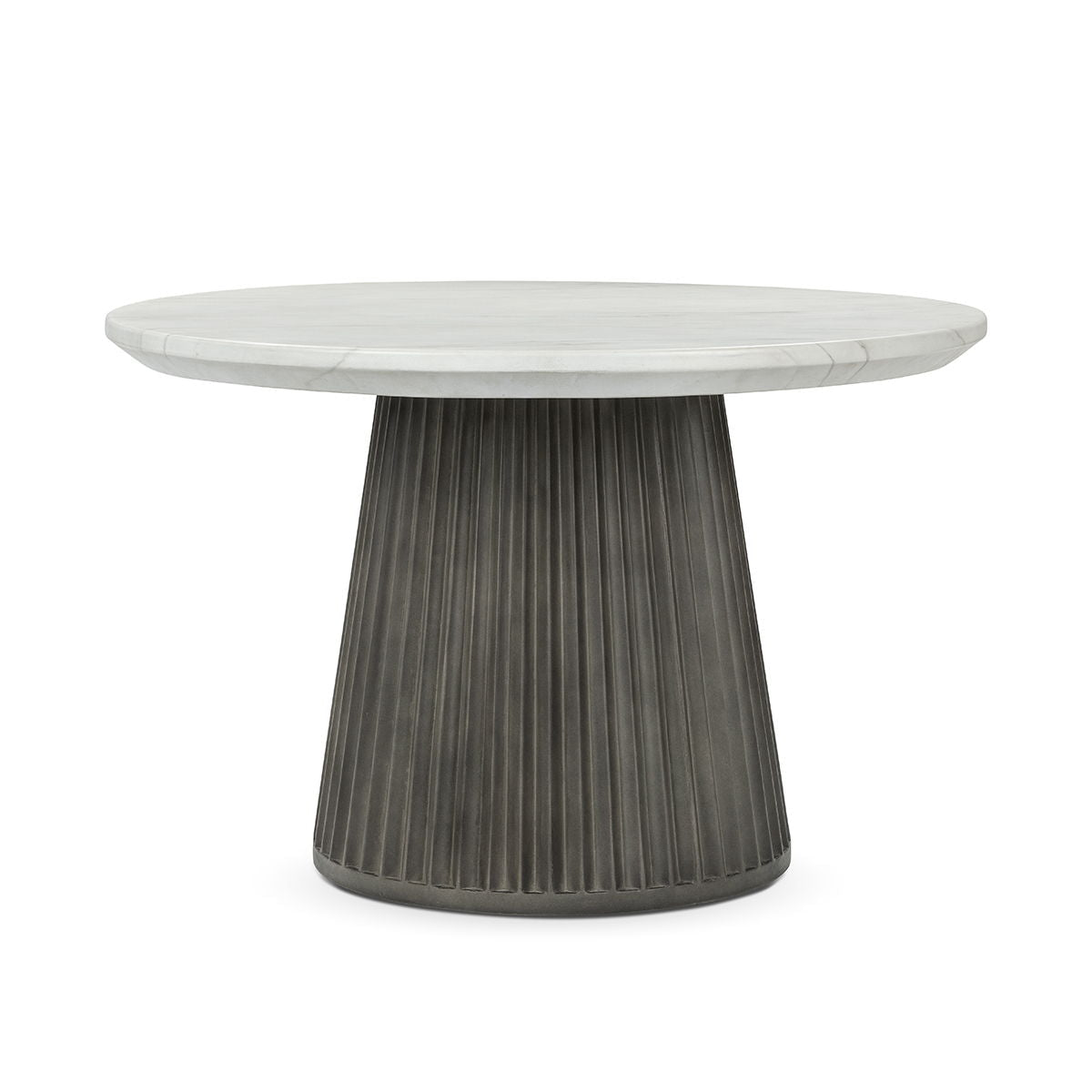 Caspia - 47" Outdoor Round Dining Table - Snowdrift White / Black - Select Living Furniture - Dining Tables - Classic Home - 51031698 - Caspia - 47" Outdoor Round Dining Table - Snowdrift White / Black -
