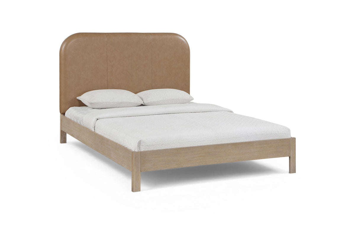Caswell - Upholstered Bed - Select Living Furniture - Upholstered Beds - Meridian Furniture - B1203Tan-K - Light Brown -King - Caswell - Upholstered Bed -