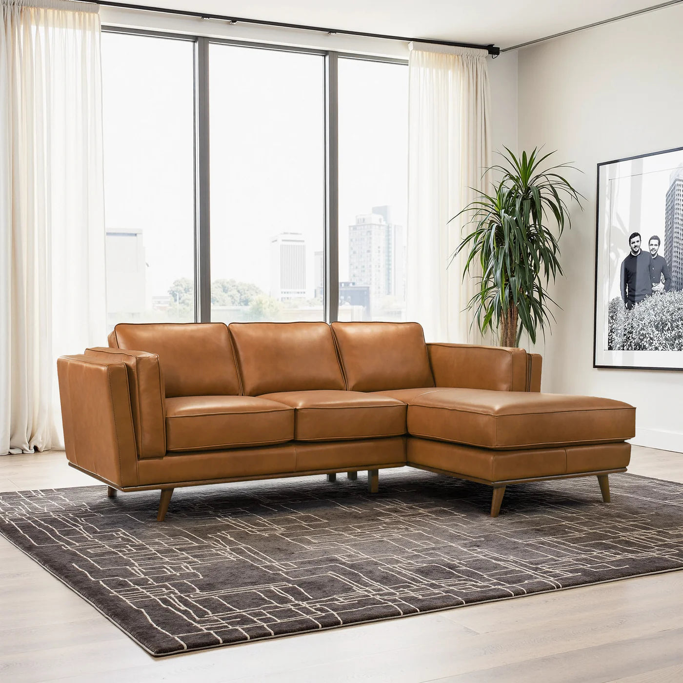 Palermo Genuine Leather Sectional