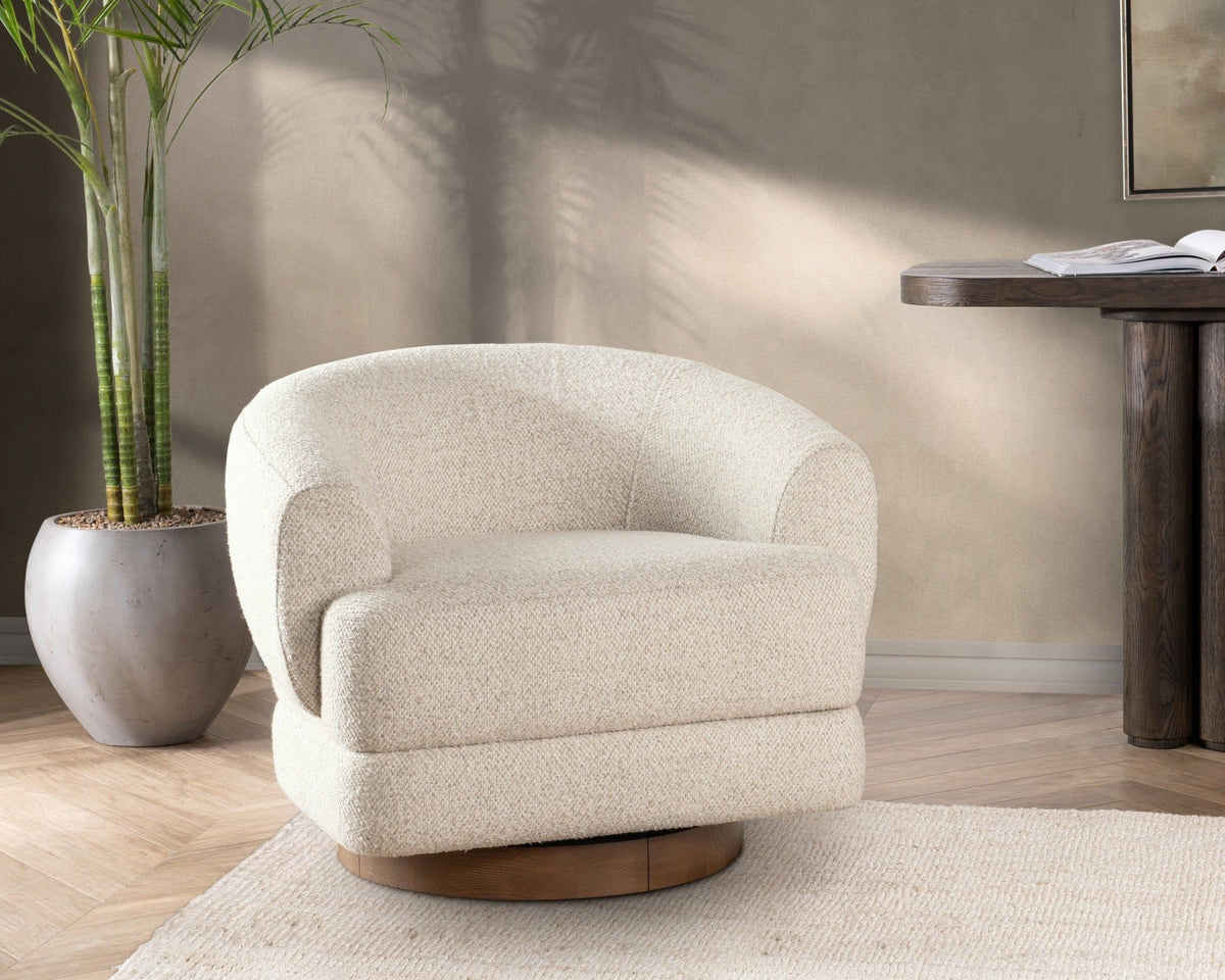 Chassia - Swivel Accent Chair - Dusty Beige - Select Living Furniture - Swivel Chairs - Classic Home - 53006304 - Chassia - Swivel Accent Chair - Dusty Beige -