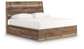 Chirason - Panel Bed With Storage - Select Living Furniture - Storage Beds - Signature Design by Ashley® - PCB3367B28 - Dark Brown -Full - Chirason - Panel Bed With Storage -