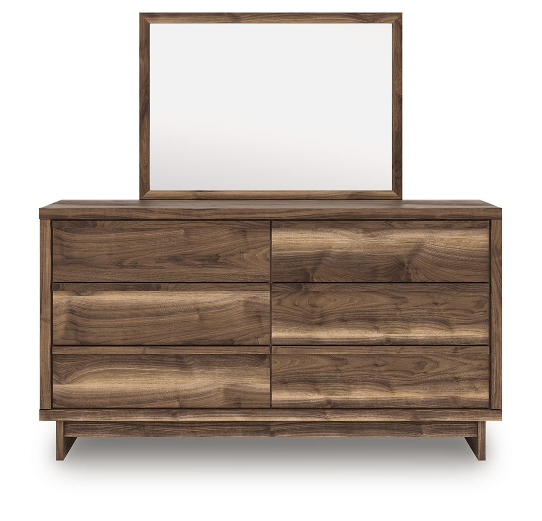 Chirason - Six Drawers Dresser - Select Living Furniture - Dressers - Signature Design by Ashley® - PCB3367B1 - Dark Brown -Dresser & Mirror - Chirason - Six Drawers Dresser -