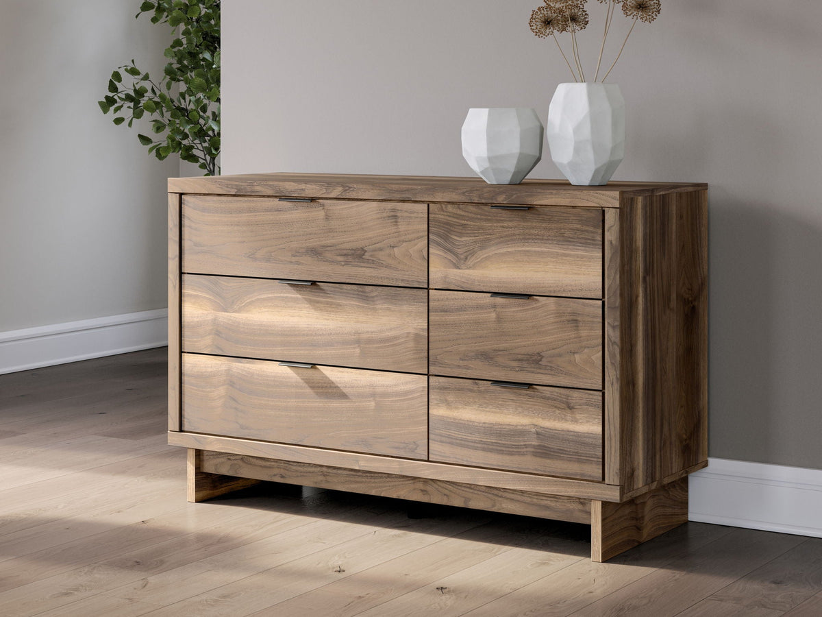 Chirason - Six Drawers Dresser - Select Living Furniture - Dressers - Signature Design by Ashley® - PCB3367B1 - Dark Brown -Dresser & Mirror - Chirason - Six Drawers Dresser -