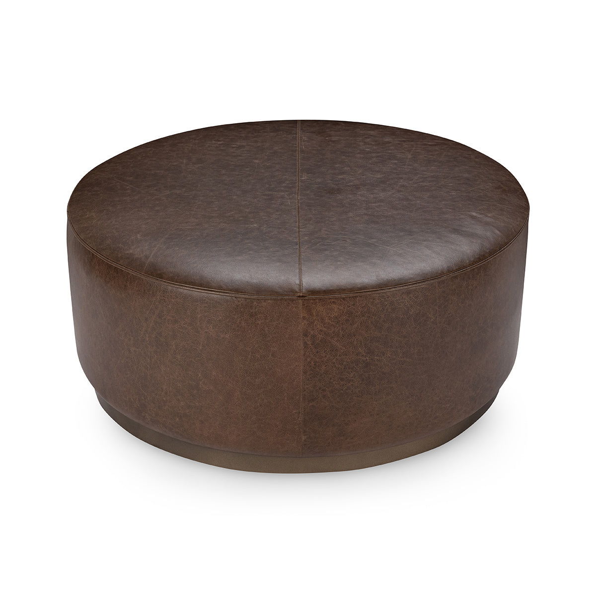 Clair - Leather Round Table - Select Living Furniture - Coffee Tables - Classic Home - 51012113 - Light Brown -End Tables - Clair - Leather Round Table -