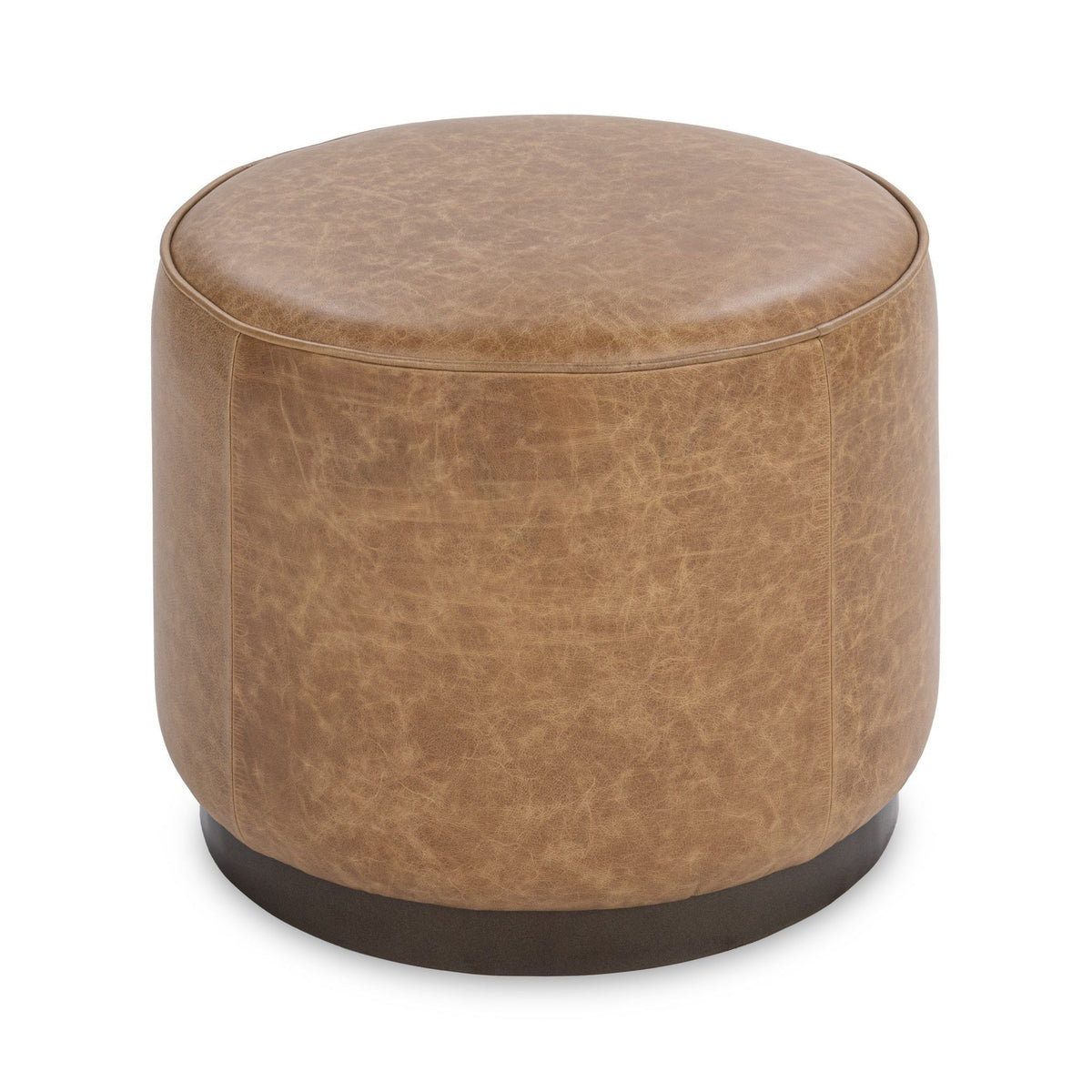 Clair - Leather Round Table - Select Living Furniture - Coffee Tables - Classic Home - 51012113 - Light Brown -End Tables - Clair - Leather Round Table -