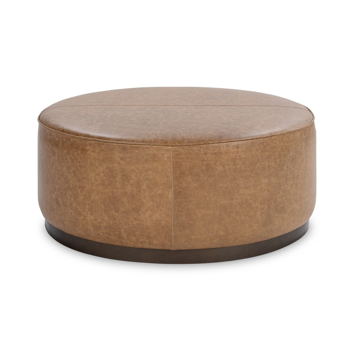 Clair - Leather Round Table - Select Living Furniture - Coffee Tables - Classic Home - 51012114 - Light Brown -Coffee Tables - Clair - Leather Round Table -