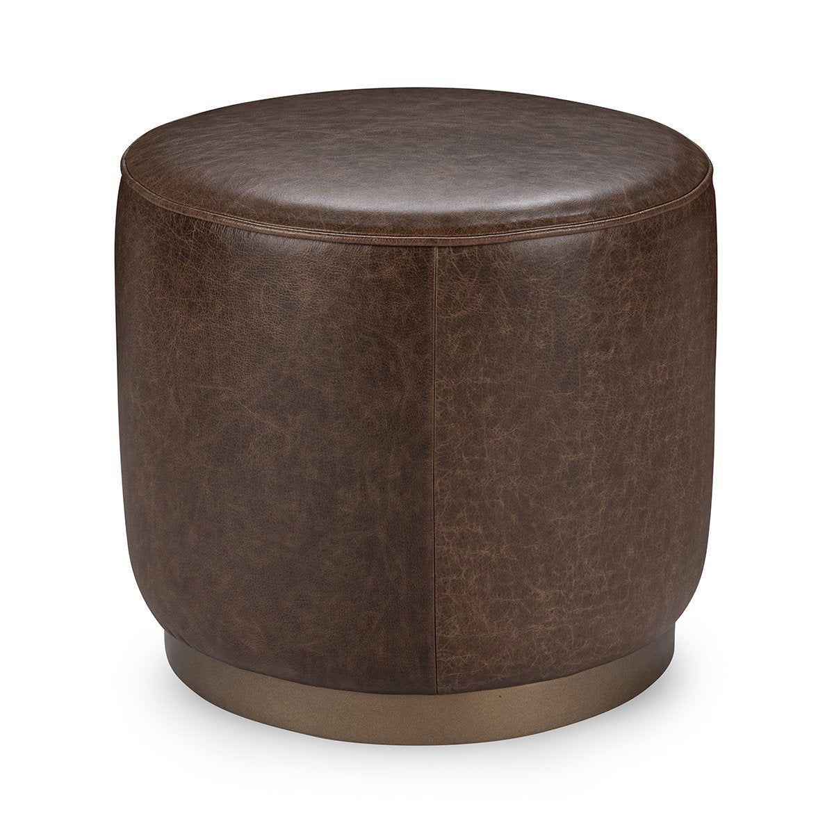Clair - Leather Round Table - Select Living Furniture - Coffee Tables - Classic Home - 53002064 - Dark Brown -End Tables - Clair - Leather Round Table -