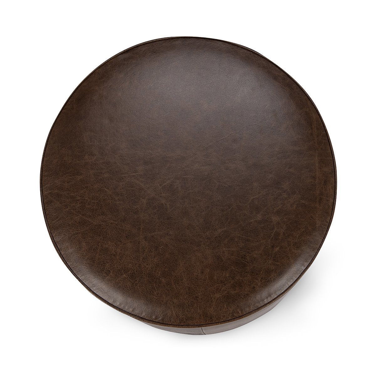 Clair - Leather Round Table - Select Living Furniture - Coffee Tables - Classic Home - 51012113 - Light Brown -End Tables - Clair - Leather Round Table -