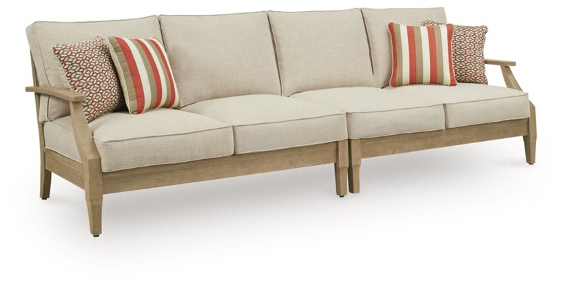 Clare View Beige Performance Fabric Outdoor Modular Sectional - Select Living Furniture - Ashley Furniture - - 3 Piece Sectional -Light Beige - Clare View Beige Performance Fabric Outdoor Modular Sectional -