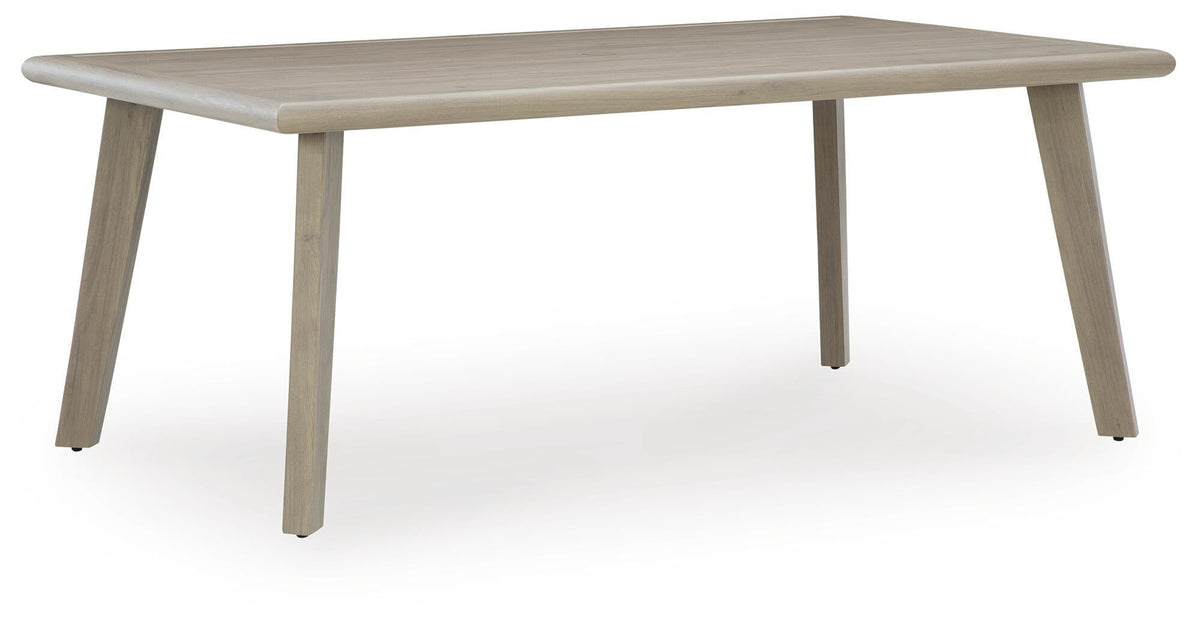 Cliff Trails - Rectangle Dining Table With Umbrella Option - Beige - Select Living Furniture - Dining Tables - Signature Design by Ashley® - PCP690-625 - Cliff Trails - Rectangle Dining Table With Umbrella Option - Beige -