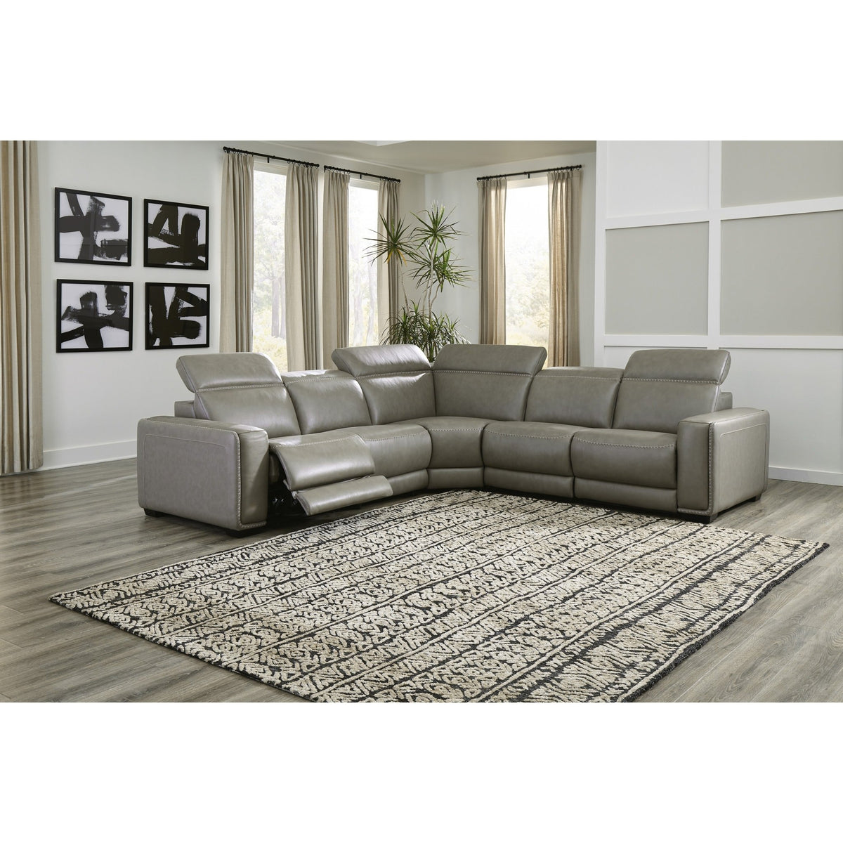 Correze Reclining Sectional - Select Living Furniture - Signature Design by Ashley® - CORREZE-2PC - Gray -2-Piece Power Reclining Loveseat - Correze 5-piece power reclining sectional -