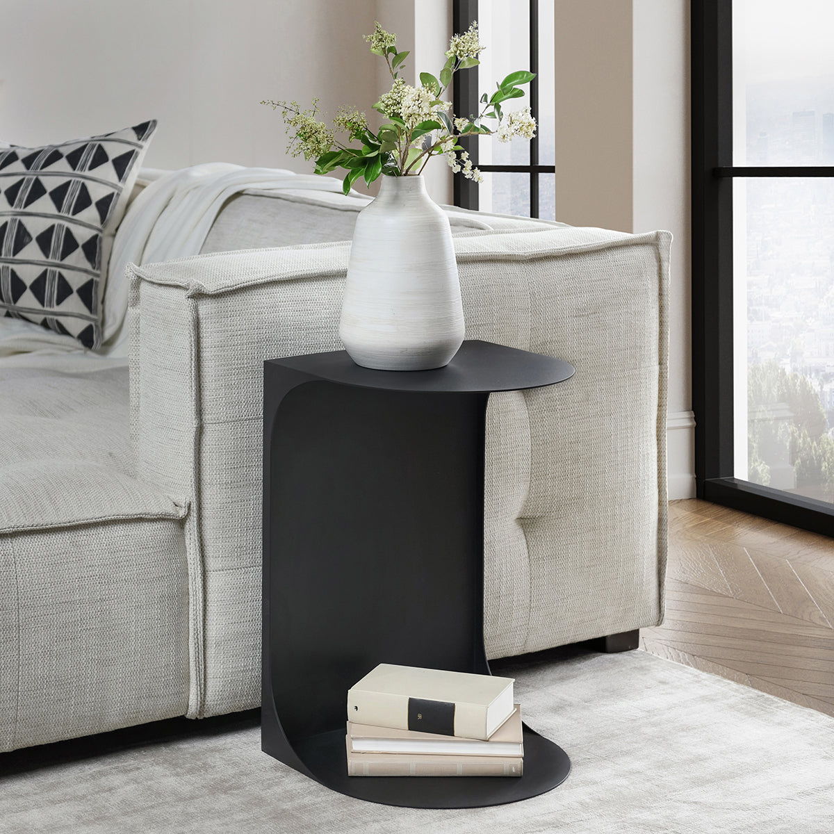 Cote - 16" Metal Accent Table - Black - Select Living Furniture - Accent Tables - Classic Home - 51011907 - Cote - 16" Metal Accent Table - Black -